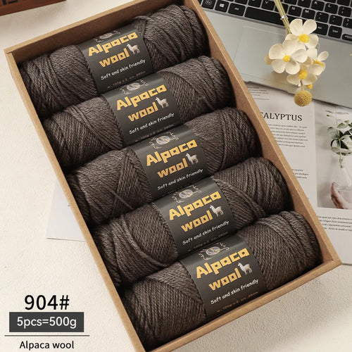 500g Alpaca Wool 245 Chunky Knitting Yarn Multi-Color Autumn and