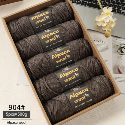 500g Alpaca Wool 245 Chunky Knitting Yarn Multi-Color Autumn and