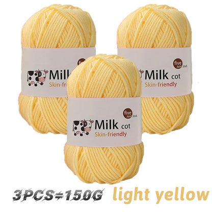 150g milk yarn handmade medium coarse DIY weaving yarn ball for