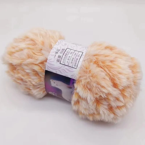 Skeins Faux Fur Yarn Soft Fluffy for Crocheting Fur Mink Hat Hand