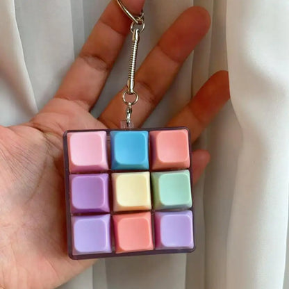 New Fidget Keychain DIY Keyboard Fidget Keychain Keys Button Relief