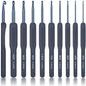 9pcs Dark Blue Crochet Hooks Ergonomic Soft Grips, 9PCS Crochet Set