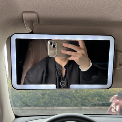 Car Interior Mirrors Sun Visor Plate LED HD Makeup Mirror for Girls