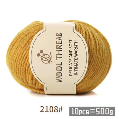500g 290 Medium Coarse Combed Alpaca Wool Yarn, Autumn and Winter Warm