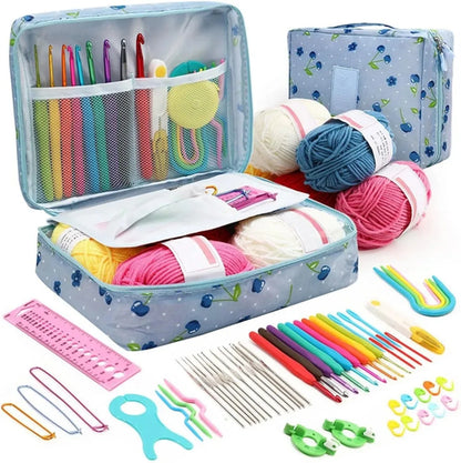 FELE 59Pcs/Set Portable Crochet Knitting Set DIY Beginner Crochet Hook