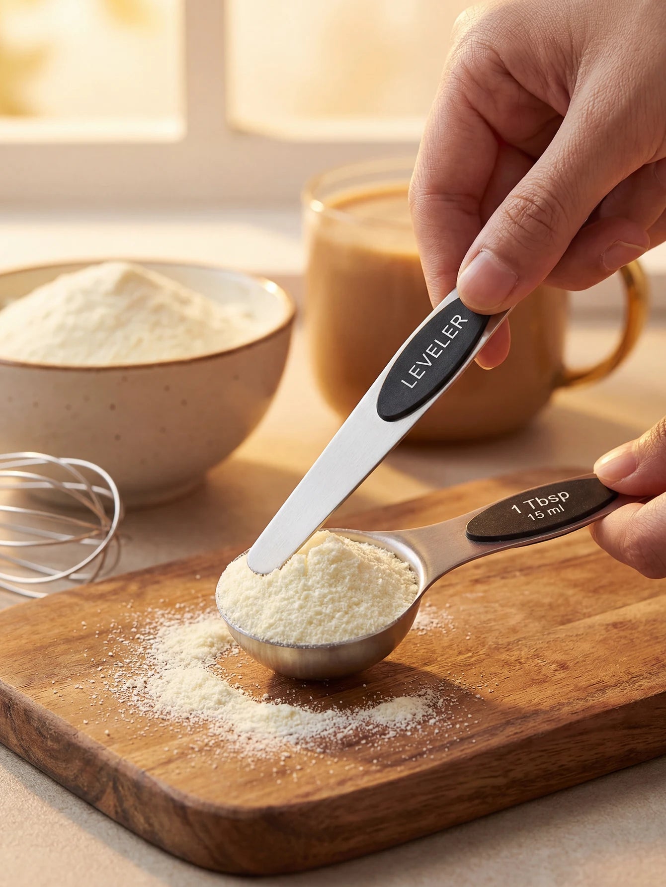 Pack of 8 Stainless Steel Magnetic Measuring Spoons Set, Dual Sided,
