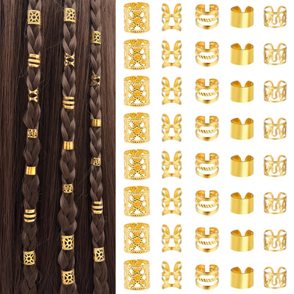 40PCS/Set Elegant Hollow Out Hair Rings With Different Patterns For