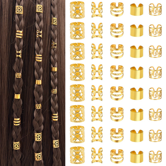 40PCS/Set Elegant Hollow Out Hair Rings With Different Patterns For