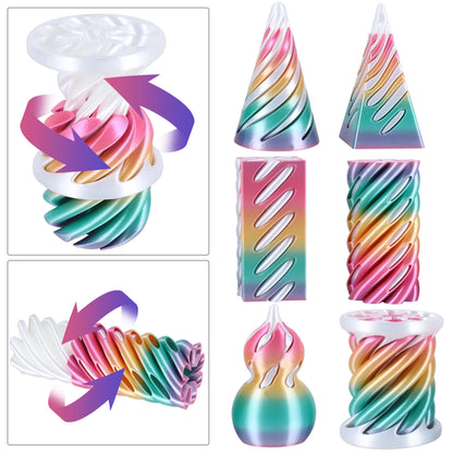 3D Printed Spiral Cone Fidget Toy Impossible Passthrough Pyramid