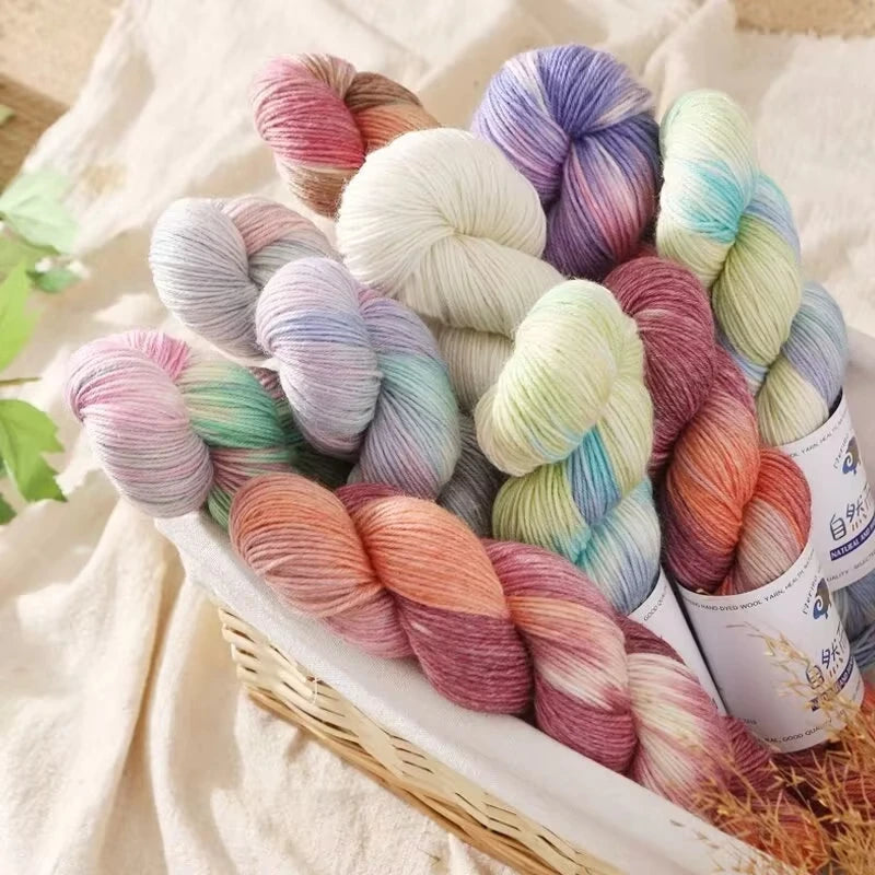 1Pc 100g/roll Merino Wool Yarn Handmade Dyed Wool Yarn Soft Sweater