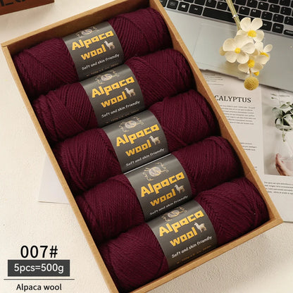 500g Alpaca Wool 245 Chunky Knitting Yarn Multi-Color Autumn and