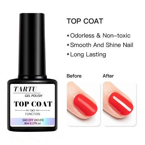 1pc/2pcs/3pcs 8Ml Functional Gel Nail Art Set with Base Coat and
