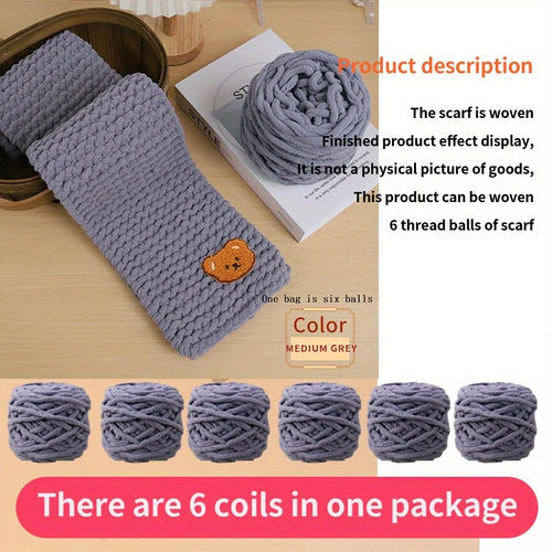 6 Thread Balls+1 Teddy Bear Jewelry Handmade Gift Woven Scarf Thread