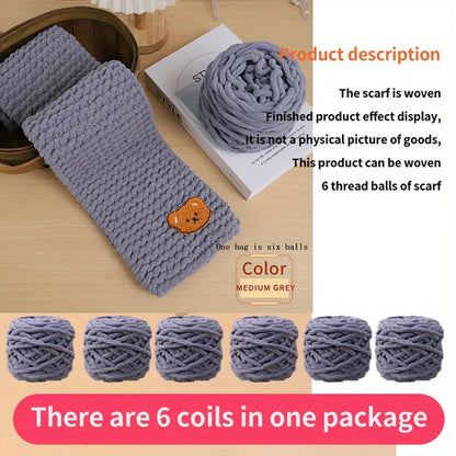 6 Thread Balls+1 Teddy Bear Jewelry Handmade Gift Woven Scarf Thread