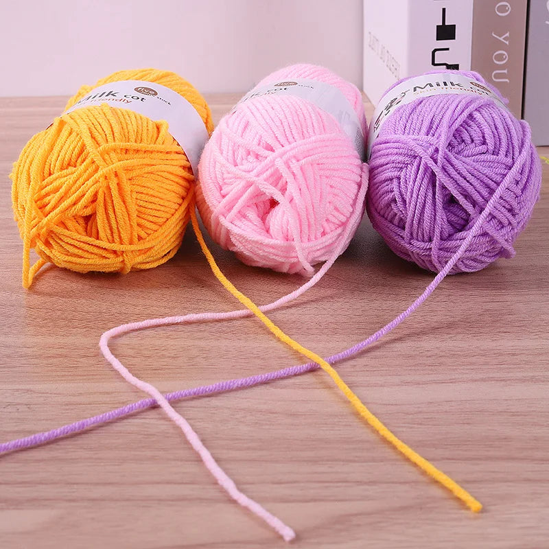 150g milk yarn handmade medium coarse DIY weaving yarn ball for