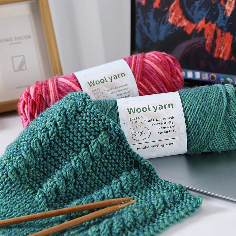 500g Gradient Dyed Rainbow Alpaca Wool Yarn, Thick Yarn for Hand