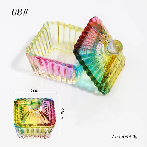 1pcs Pink Crystal Glass Dappen Dish Acrylic Powder Liquid Holder