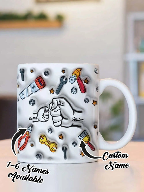 Personalized Dad Mug for Father's Day Custom Name Coffee Cup with 3D