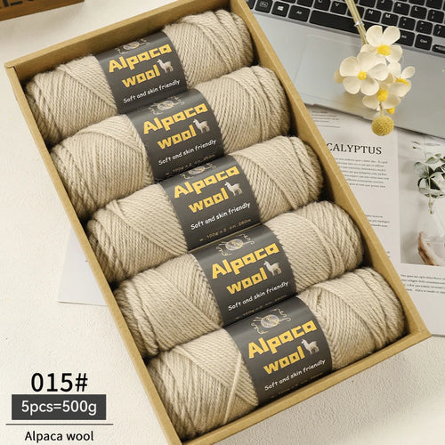 500g Alpaca Wool 245 Chunky Knitting Yarn Multi-Color Autumn and