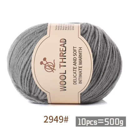 500g 290 Medium Coarse Combed Alpaca Wool Yarn, Autumn and Winter Warm
