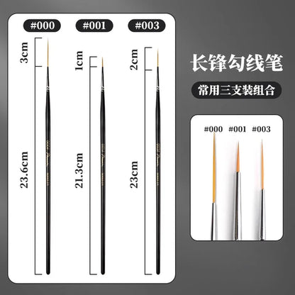 1/2/3/5pcs Rigger Artist Paint Brush Extra Long Fine Point Liner Tip