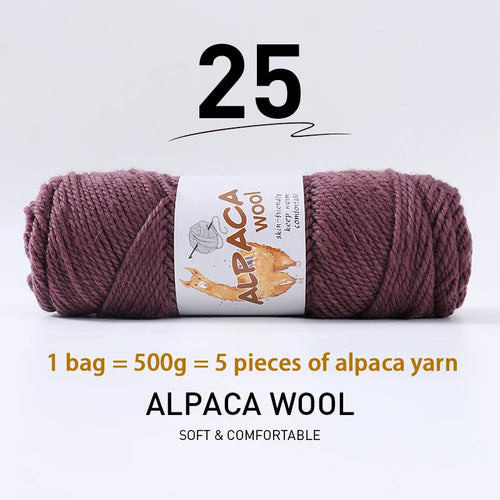 500g High-Quality Alpaca Wool Yarn 245 Thick Wool Yarn Casual Knitting
