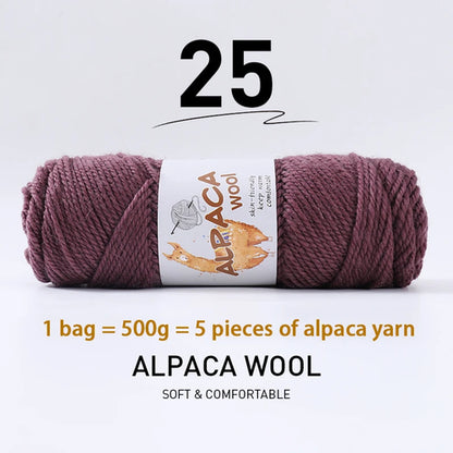 500g High-Quality Alpaca Wool Yarn 245 Thick Wool Yarn Casual Knitting