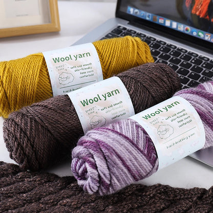 500g Gradient Dyed Rainbow Alpaca Wool Yarn, Thick Yarn for Hand