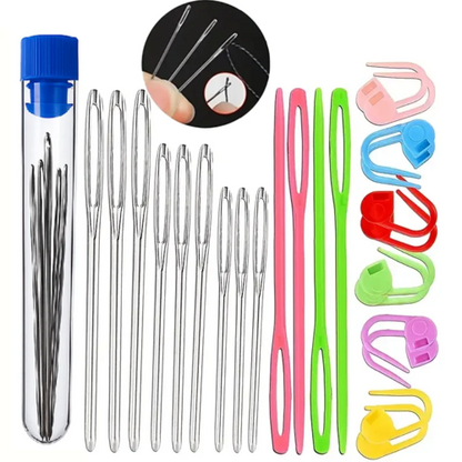 Sewing Knitting Kits Large Eye Blunt Yarn Needles & Plastic Weaving