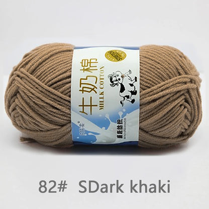 50Gram/Set Milk Cotton Yarn Crochet Line High-quality 5 Strand Milk