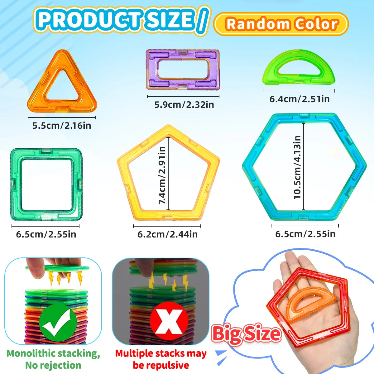 DIY Magnetic Block, Large STEM Construction Toy Set, Educational