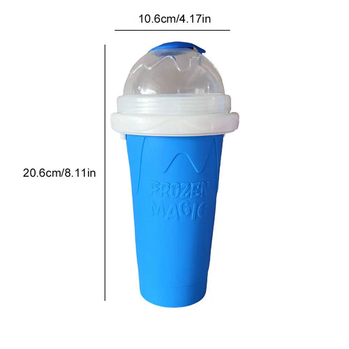 300ML Slushie Maker Cup Silicone Portable Smoothie Squeeze Cup Quick