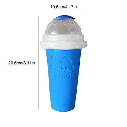 300ML Slushie Maker Cup Silicone Portable Smoothie Squeeze Cup Quick