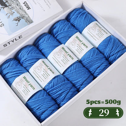 500g Gradient Dyed Rainbow Alpaca Wool Yarn, Thick Yarn for Hand