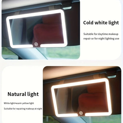 Car Interior Mirrors Sun Visor Plate LED HD Makeup Mirror for Girls
