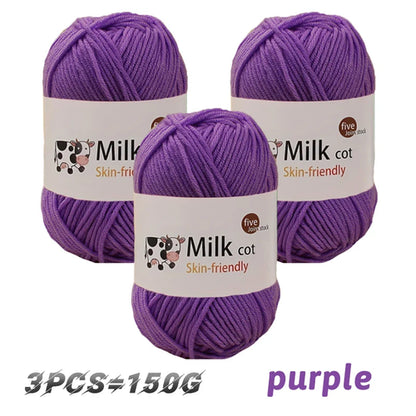 150g milk yarn handmade medium coarse DIY weaving yarn ball for