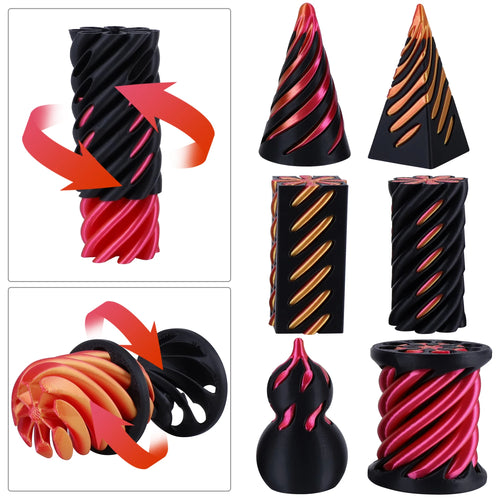 3D Printed Spiral Cone Fidget Toy Impossible Passthrough Pyramid