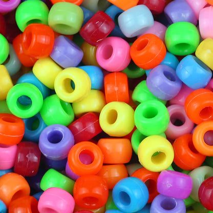 100/200/400pcs 6x9mm Solid Color Large Hole Pony Beads DIY Jewelry