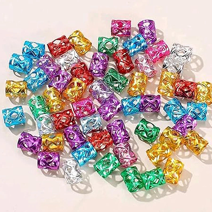 100pcs Hollow Out Hair Ring,Dreadlocks Beads Hair BraidRings Clips