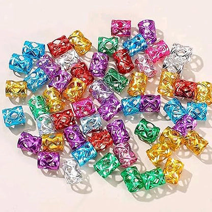 100pcs Hollow Out Hair Ring,Dreadlocks Beads Hair BraidRings Clips
