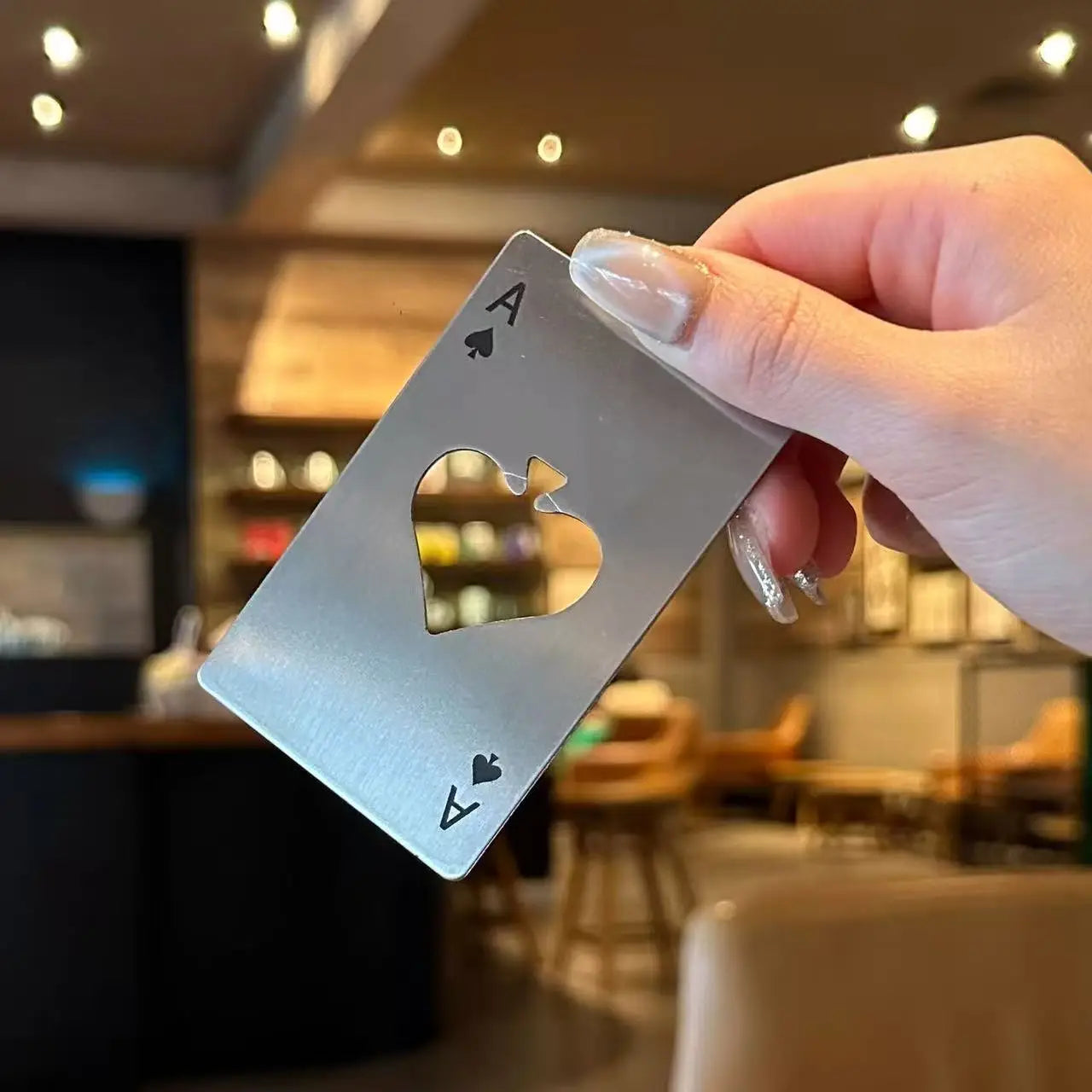 Stainless Steel Spades A Winemaker Bottle Opener Playing Cards Bottle