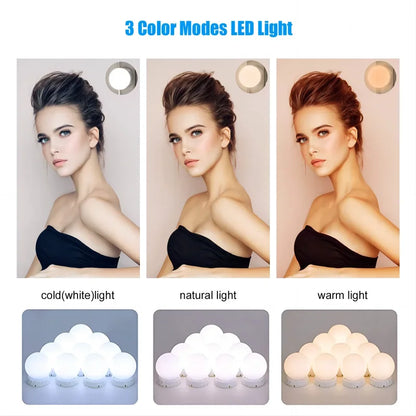 LED Detachable Bulbs Professional Makeup Mirror Lamp USB Power