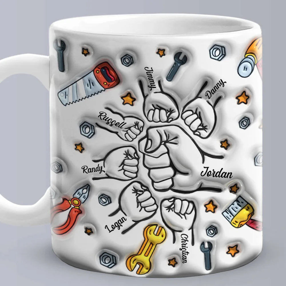 Personalized Dad Mug for Father's Day Custom Name Coffee Cup with 3D