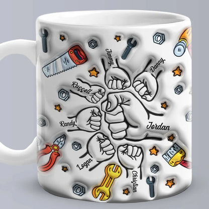 Personalized Dad Mug for Father's Day Custom Name Coffee Cup with 3D